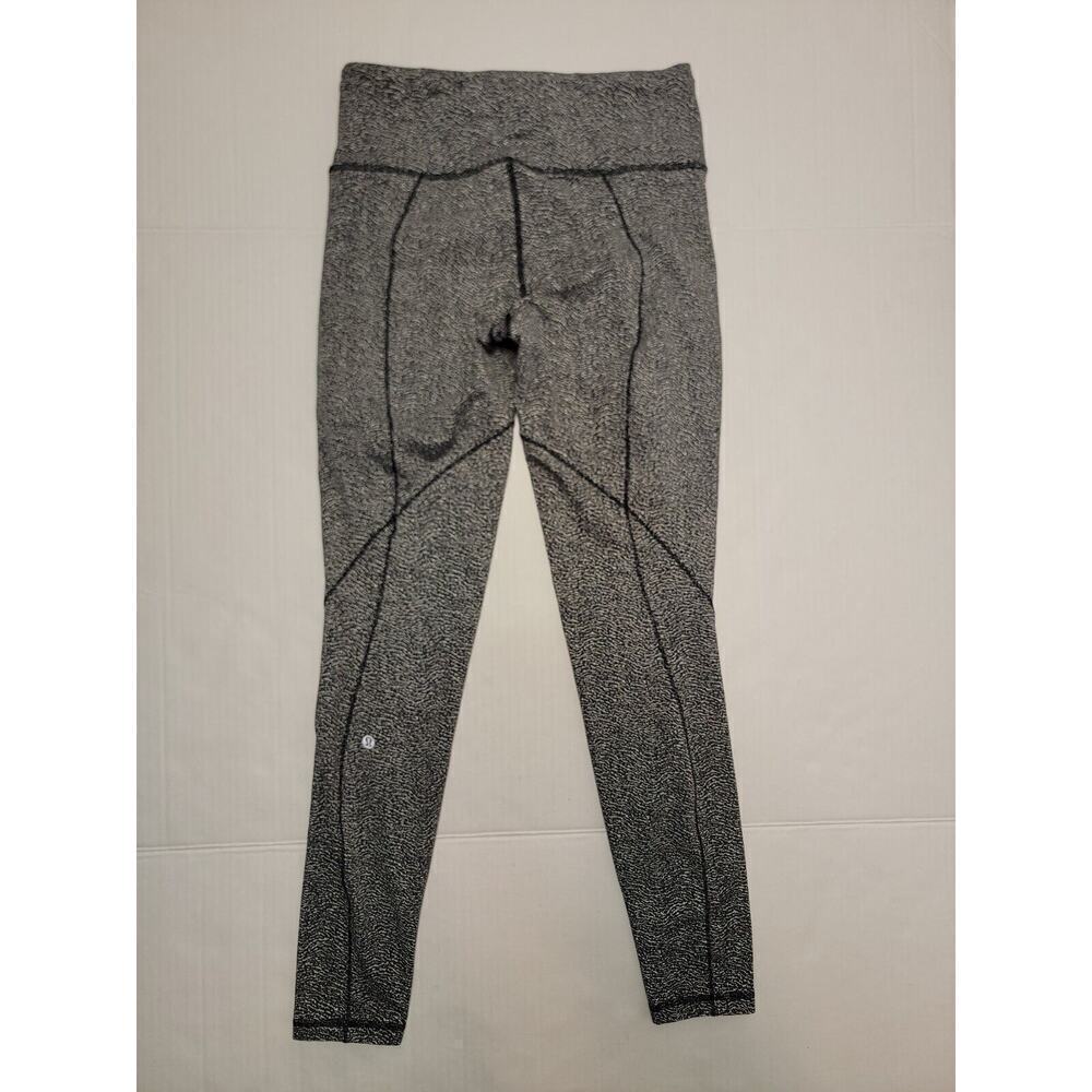 Lululemon Leggings Womens SZ 8 High Rise Reflective Zip Pockets Drawstring